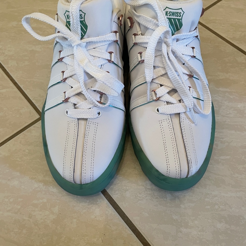 K-Swiss White and Green Sneakers - Picture 10 of 11